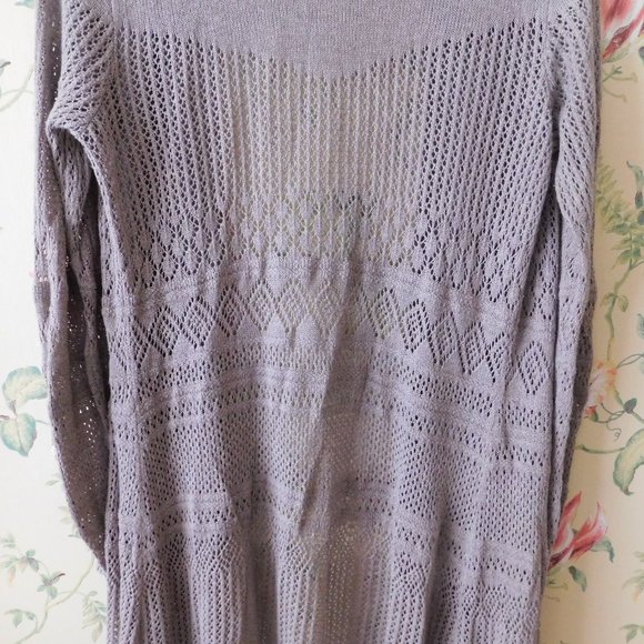 🦔🐾Flowy Lightweight Open Knit Tan Duster - Picture 10 of 13